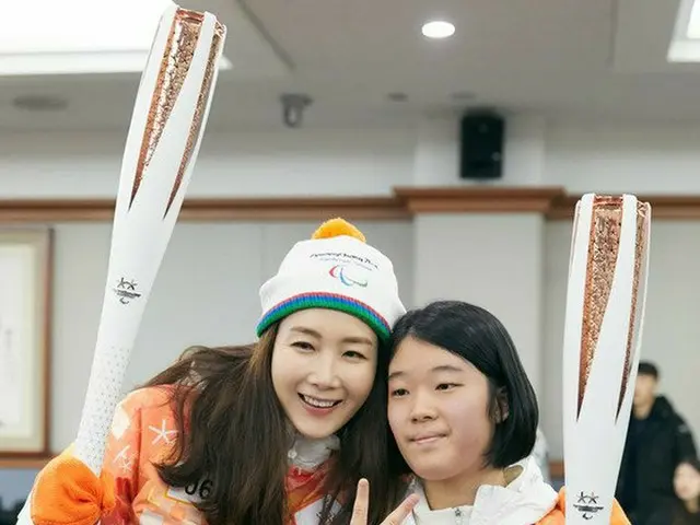 Actress Choi·Ji Woo, participates in 2018 Pyeongchang Winter Paralympic GamesTorch Relay.