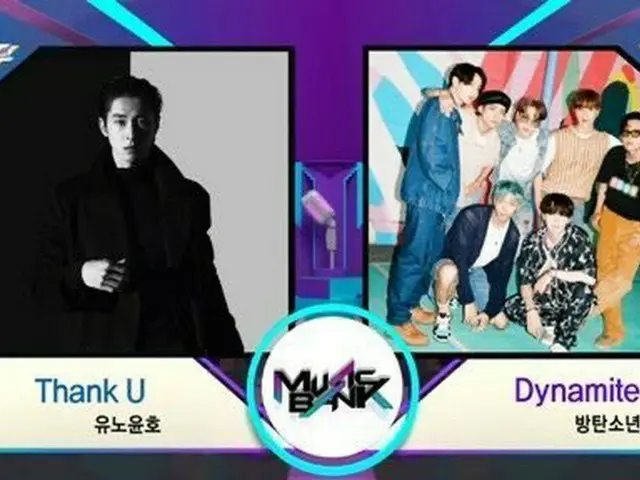 Today's ”Music Bank” 1st place showdown is Yunho (U-KNOW TVXQ) Vs BTS.
