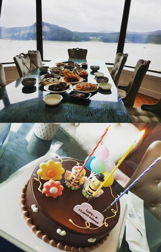 Actress Han Chae Young reveals a table prepared by her mother-in-law for birthday.