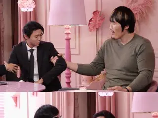 Joo Woojae is grabbed by Choi Hong Man's arm and asked, "Why are you so skinny?"