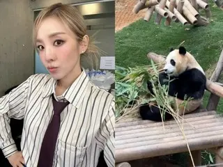 DARA (former2NE1), following BoA, is absorbed in the panda "Fubao" "I can't sleep since the day before"