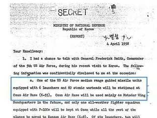 Diplomatic document from 1993: Concerns over disclosure of US forces stationed in South Korea's nuclear weapons deployment = South Korean government