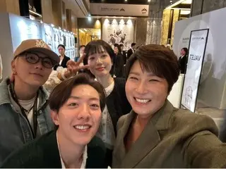 FTISLAND's Lee HONG-KI attends a golf tournament event?! ...Photos of him with Lee Jeong Shin (CNBLUE) and director Pak Se-Ri are revealed