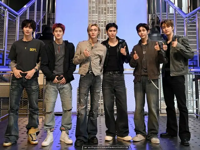 "RIIZE" paints the Empire State Building orange, their team color... "We believe in the healing power of music"