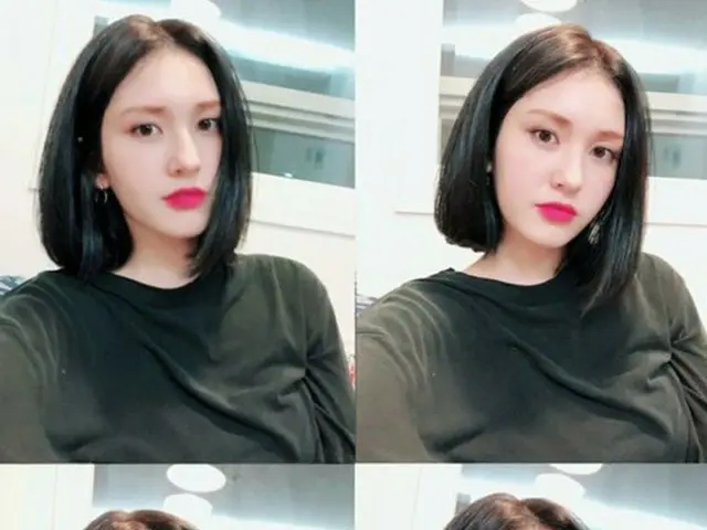 IOI former member Jeon Somi, showing short hair appearance.