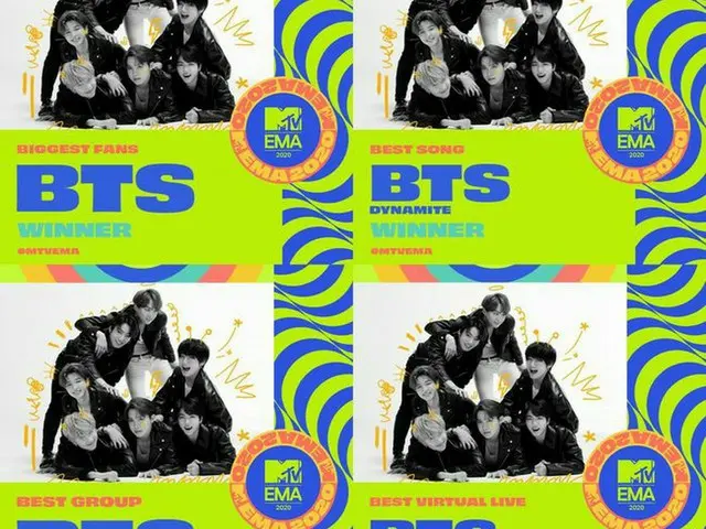 BTS wins 4 titles at 2020 MTV Europe Music Awards! Best Song, Best Group, Bigges