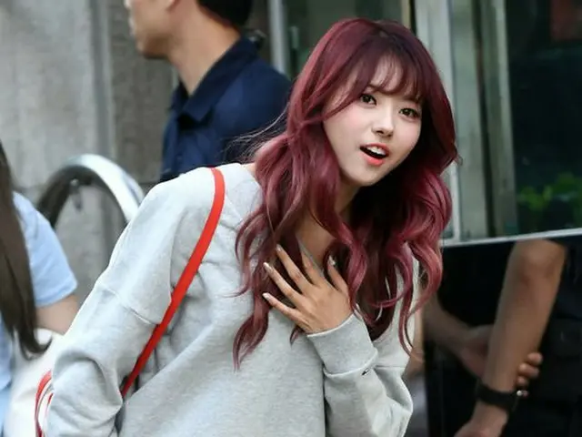 I.O.I's former member PRISTIN Na Young, arriving to work this morning.