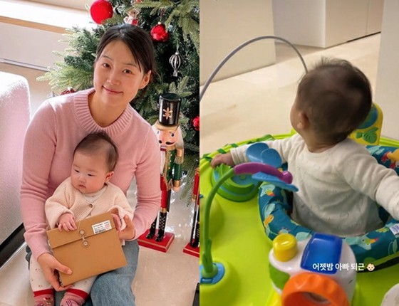 Actress Han Ji Hye is overjoyed with her daughter when the prosecutor  dad returns home.