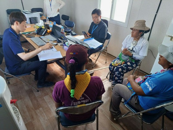 Police interpreters are very active at the jamboree site... 72 people 8 languages = Korea