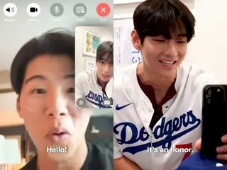 "Dodgers' Victory Fairy" BTS' V greets Kim Hye Seong via video call... "It's an honor"