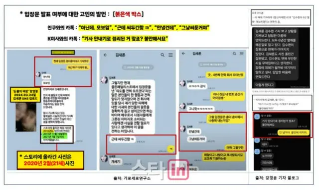 キム・スヒョンの法律代理人が立場文に含めた写真資料