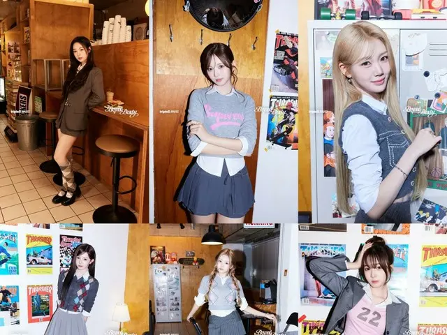 "tripleS" releases concept photos for new dimension "msnz"... creating an exciting cafe date