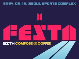V (BTS) served as a model at "Compose Coffee" and "2024 FESTA" spectators received free drinks