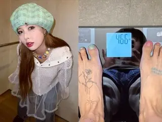 HyunA (former 4Minute), who is dating Yong Junhyung, weighs 46.6kg after declaring her diet... She is criticized for being too skinny