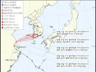 Typhoon No. 14 becomes a tropical depression, bringing up to 300mm of rain across South Korea over the weekend