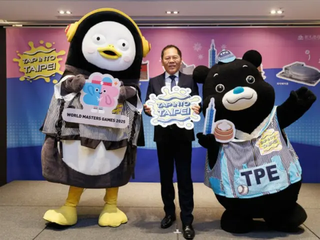 Taiwanese and Korean mascot characters, Bear San and Pengsoo, collaborate in Seoul to promote the new appeal of Taipei, the city of sports