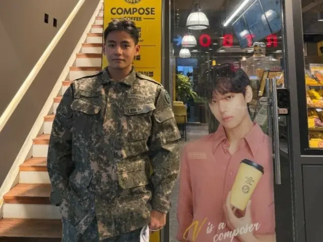 "BTS" V, in commemoration of the first snow, reveals his dignified military uniform look... "Next year, let's join together with 'BTS'"