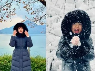 Actress Jo Yoon Hee and her daughter who looks like a child model... smiling in the heavy white snow