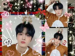 Jaejung transforms into a cute reindeer... with a shiny, slender nose