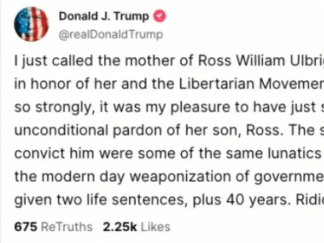 President Trump keeps promise to "release Silk Road founder" - pardons Ulbricht from life sentence