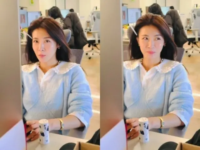 Actress Ha Ji Won shines with natural beauty even in the agency... A "baby-faced" icon who defies the times