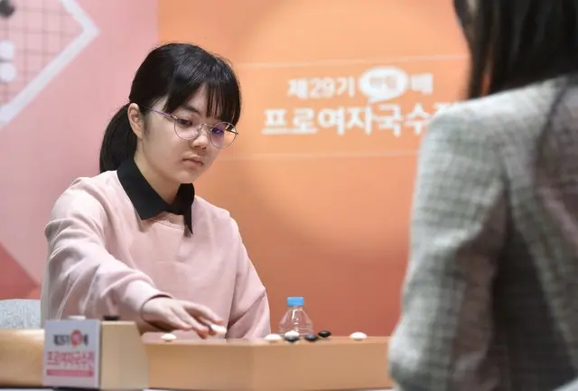 第29期ハリム杯プロ女流国手戦決勝の時の仲邑菫四段（写真提供：韓国棋院）