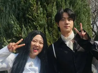 Kim Sook releases photo of herself with BTS' JIN... a happy smile