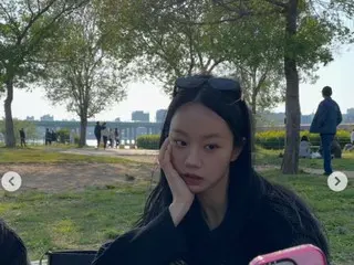 HYERI (Girl's Day), who did you go on a picnic with? A striking visual in leopard print pants