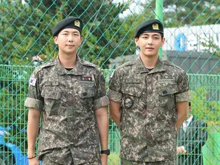 [Photo] BTS's RM&V discharged today (10th) after completing their military service!