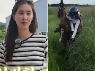 Girls' Generation's Yuri falls off a horse in Cheju Island