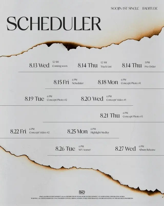 歌手スジン（元「i-dle」）、新譜「BADITUDE」のスケジューラーを公開...来たる27日本格カムバックへ