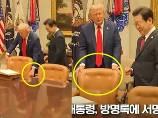 President Trump personally pulled President Lee Jae-myung's chair... and also showed interest in fountain pens