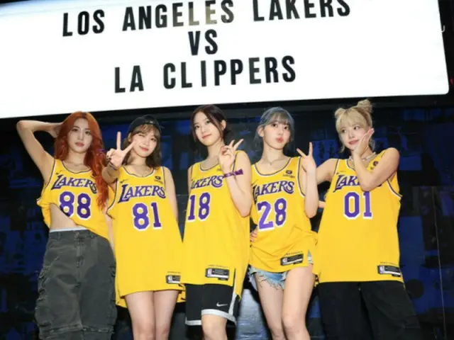 “LE SERAFIM” becomes the goddess of victory for the Los Angeles Lakers!