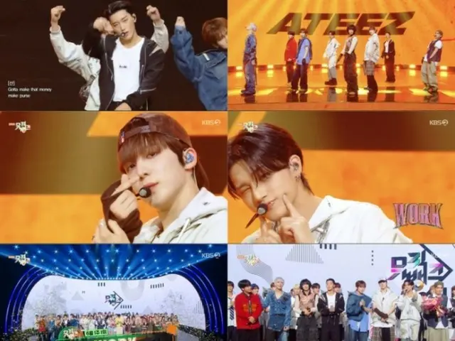ATEEZ's new song "WORK" tops Music Bank upon comeback... Achieving double music show victory