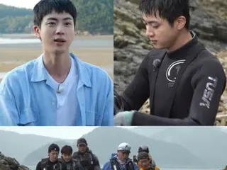 "BTS" JIN tries sea work for the first time in "I wish I could have taken a rest"... "I'm almost going to catch something like this~"