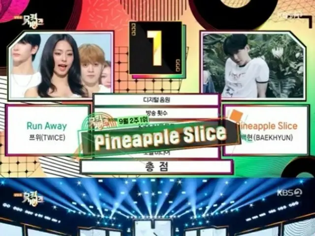 EXO's BAEKHYUN's solo song "Pineapple Slice" tops Music Bank!