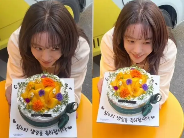 Actor Han JIMIN celebrates his 42nd birthday with a cake and flowers... Happy 42nd birthday