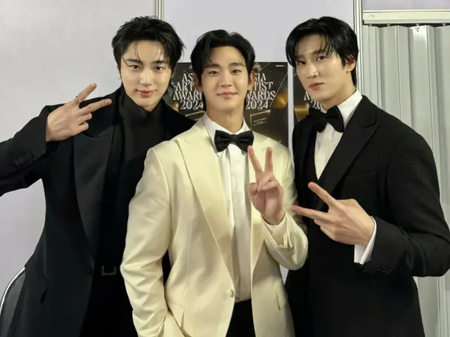 Byeon WooSeok releases photo of himself with Kim Soohyeon and Ahn Bo Hyun... Another handsome guy next to a handsome guy