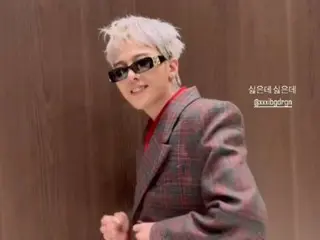 G-DRAGON (BIGBANG) exudes playful charm in a checked suit